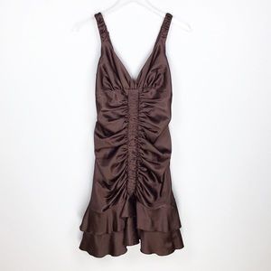 Vintage Jessica McClintock Brown Satin Dress - 10